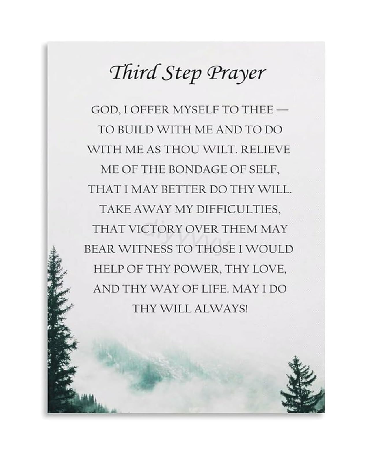 IDGTTLDF Canvas Wall-Art for Home Inspirational Prayer Quote Living Room Bedroom Decor Serenity Framed,16x24inch(40x60cm)