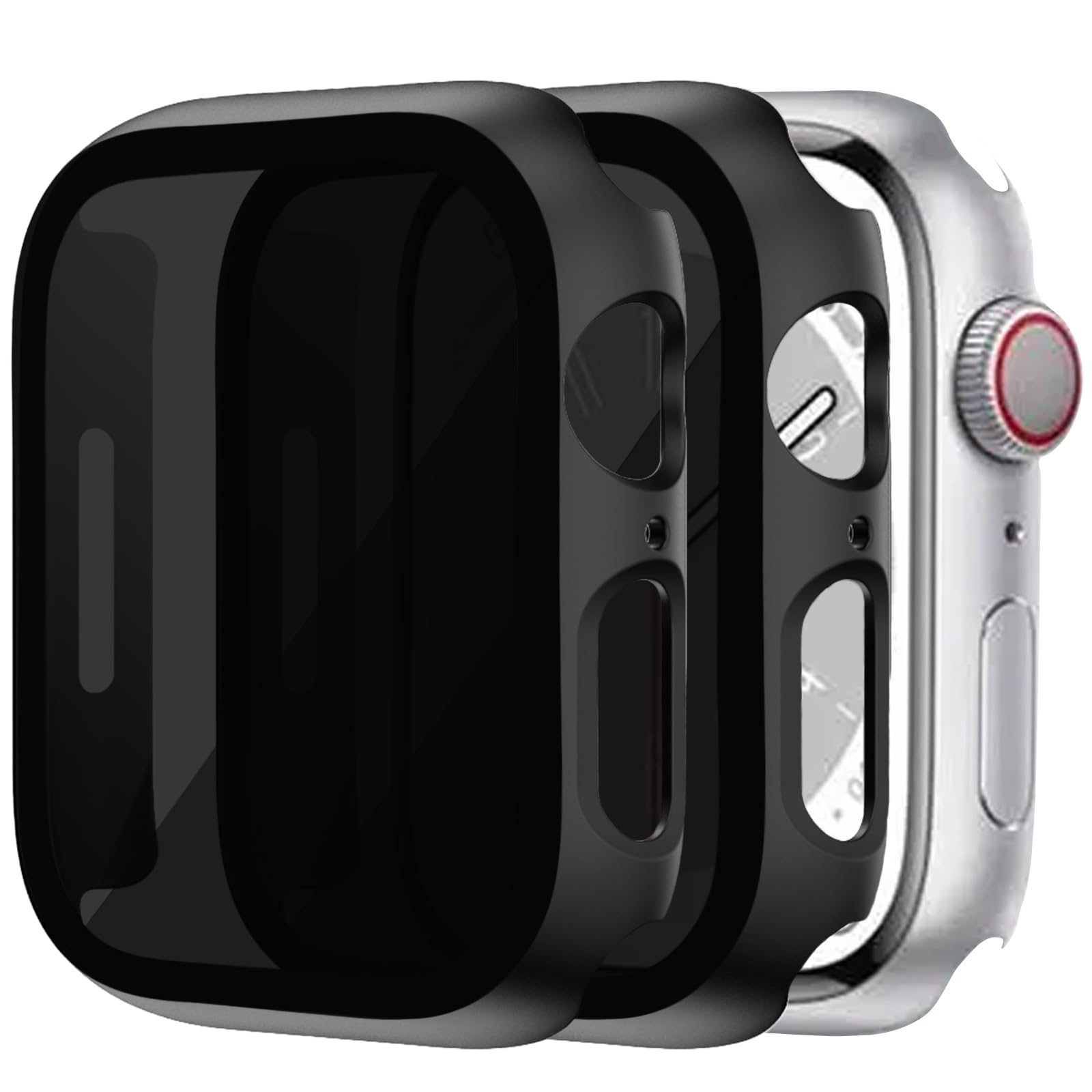 YCIELROU for Apple Watch Series 6/5/4/SE/SE 2 44mm Privacy Screen Protector Case, [Anti-Peeping] Tempered Glass Protective Cover for Apple Watch