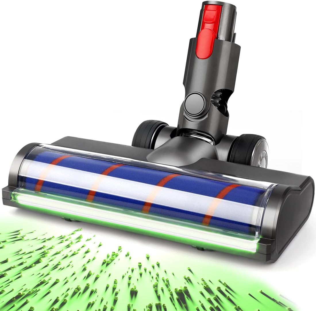 Fluffy Floor Head Replacement Compatible with Dyson V7 V8 V10 V11 V15, LED Dust Detection Vacuum Head Attachment for Hard Floors, Compatible Replacement Parts Fluffy Floor Head Replacement Compatible with Dyson V7 V8 V10 V11 V15, LED Dust Detection Vacuum Head Attachment for Hard Floors, Compatible Replacement Parts