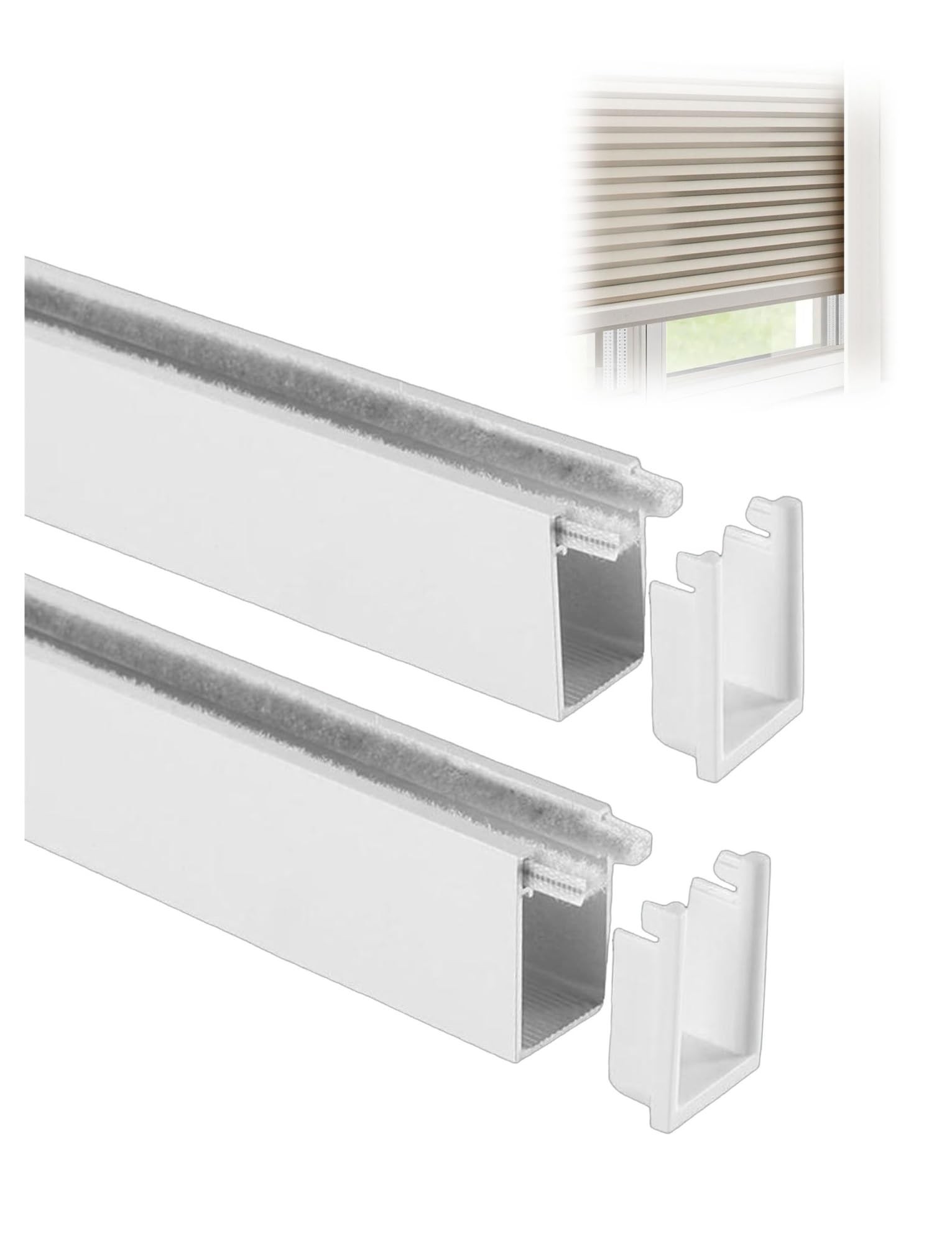 Rieles laterales opacos, bloqueadores de espacios de luz para persianas enrollables, tiras opacas para bordes de ventana, control eficaz de la luz
