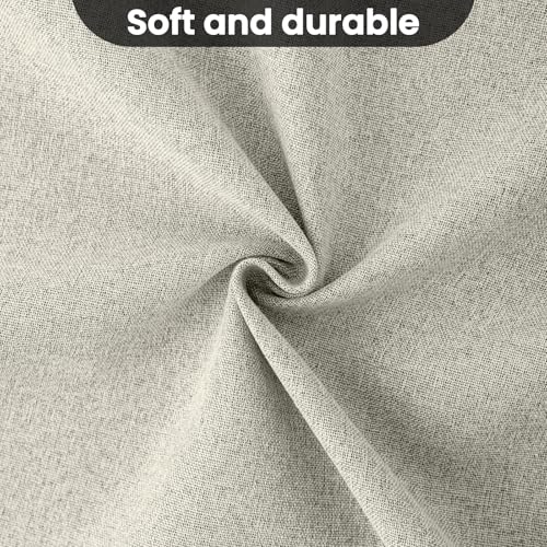 Image of COSVIYA 100% Blackout Cream Linen Curtains & Drapes 96 Inch Length | Light Blocking Full Room Darkening Grommet Insulated Thermal Window Panels for Bedroom /Living Room,52x96 inches,2 Panels