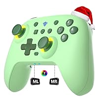 Vista 10 de SZYUYU Switch Controller for Switch 2,Switch Pro Controller for Switch/OLED/Lite/PC with 7 Colors LED Light/3-level TURBO Adjustable,4-Speed Dual