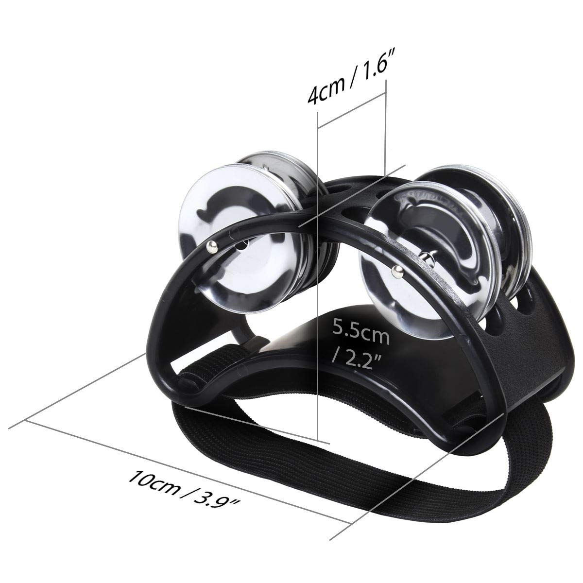 Tambourin De Pied Avec Jingles - Pour Guitaristes, Musiciens Ou Chanteurs - Style Shaker Percussion