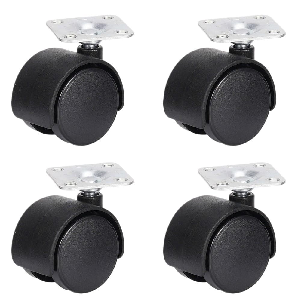 Heshuwen 4Pcs Castor Wheels 4 Pcs Furniture Castor Office Chair Wheel 40Mm 1.5In Swivel Wheel Castor Chair Table Furniture Replacement Roller Hardware Casters Wheels