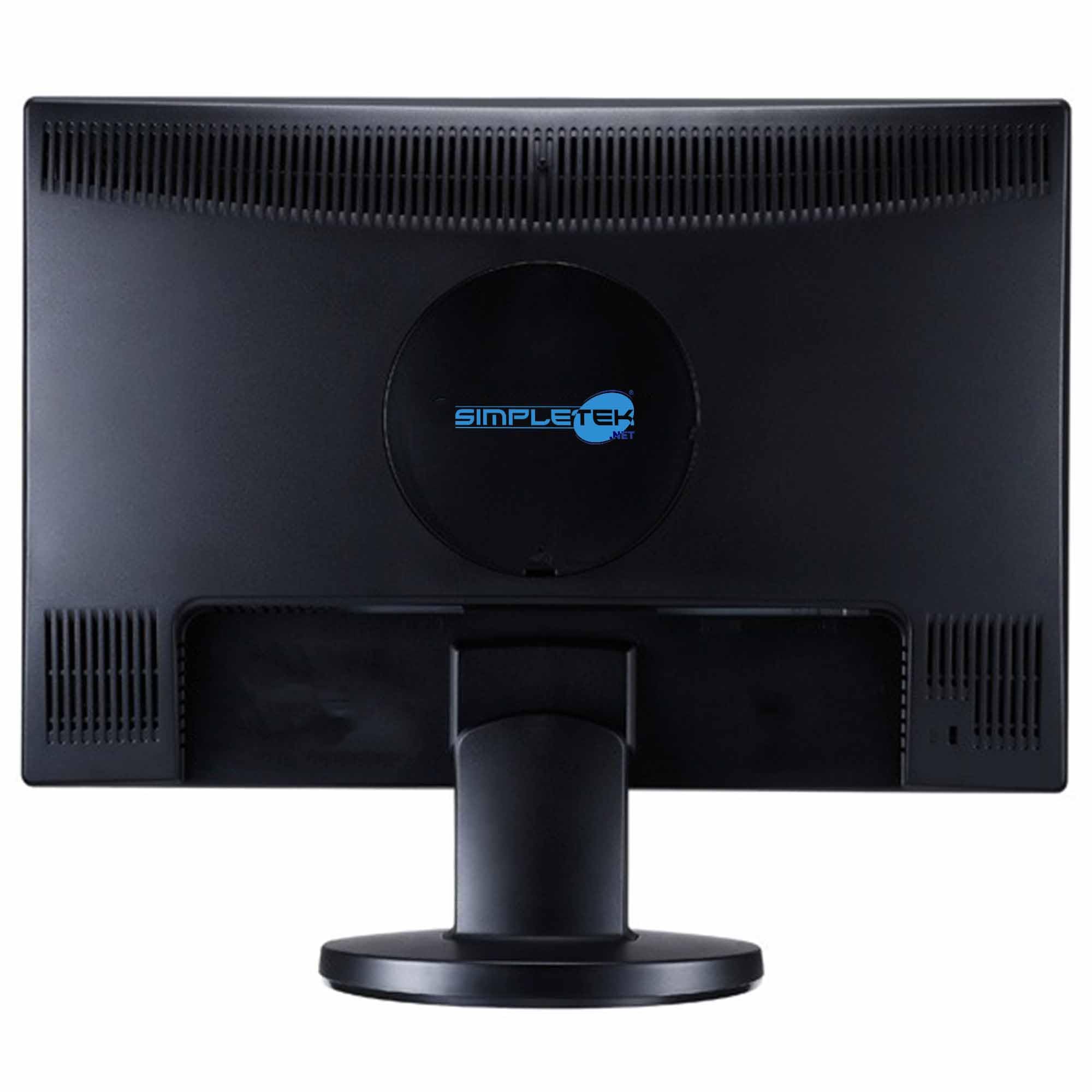 SIMPLETEK - Monitor Schermo da 19" HD 16:10- VGA | Montaggio a parete | Ottimo per casa e lavoro d’ufficio | Base inclusa (Ricondizionato)
