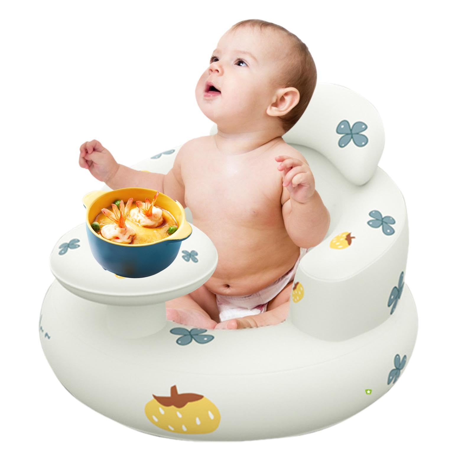 Gdiojnfg Inflatable Baby Seat, Baby Beach Chair, Inflatable Baby Chair, Inflatable Chair Baby, Seat for Babies 3-36 Months, Built-in Air Pump, Baby Back Support Sofa, Support Seat Chair