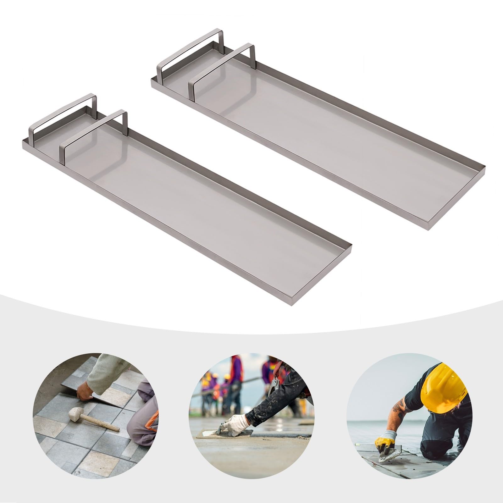 Rodillera de acero inoxidable para trabajos de hormigón, jardinería, capacidad de carga de 50 kg por pieza, incluye soporte para el dedo del pie, superficie antideslizante, fácil de limpiar