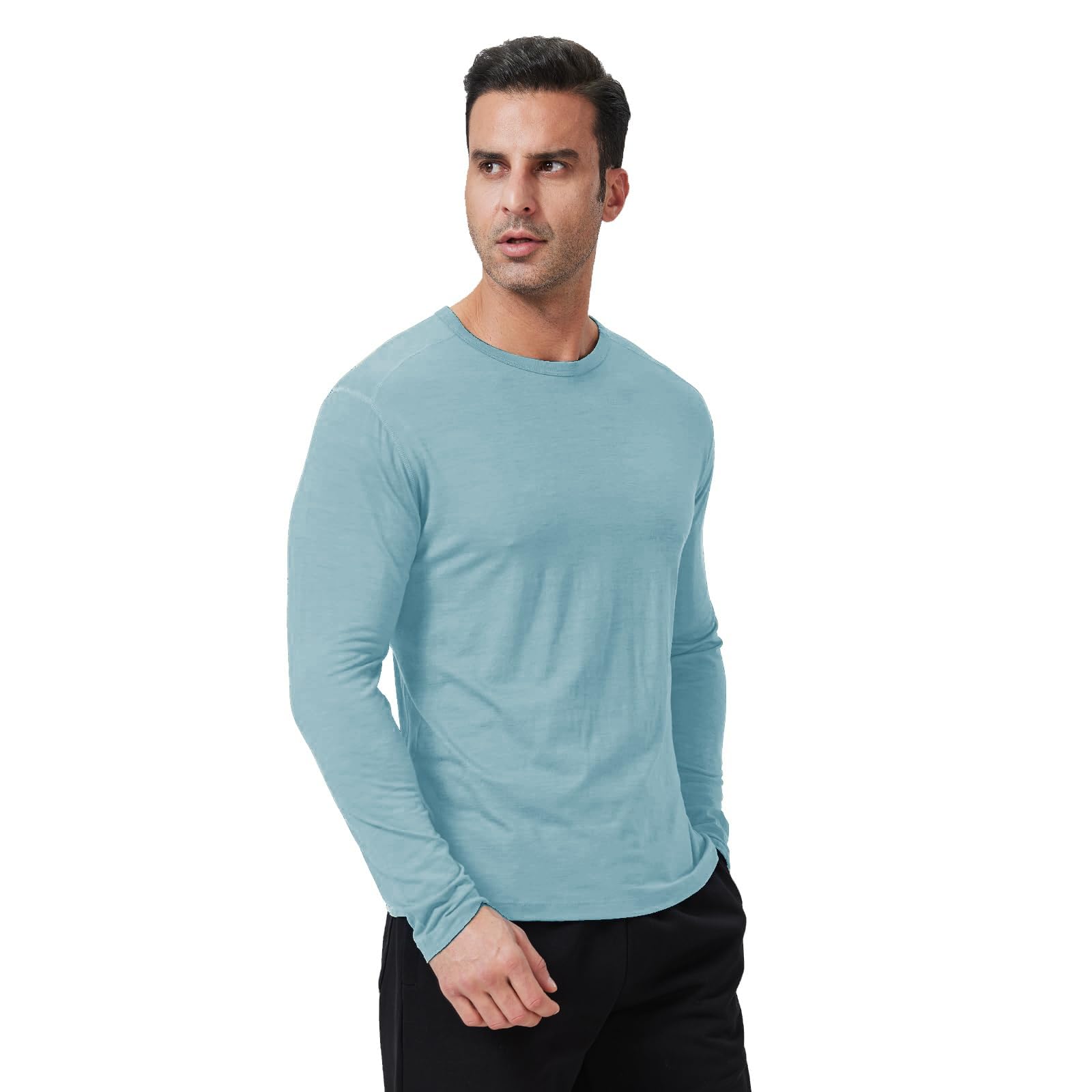 Men's Merino Wool Base Layer Shirt - Long Sleeve Thermal Hiking Ski Outdoor Quick-Dry Warm Top
