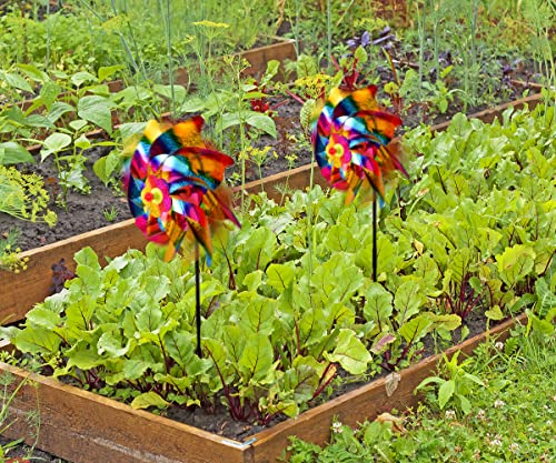 10-Pack Sparkly Reflective Pinwheels, Pin Wheel Holographic Spinners Whirl Reflective Pinwheel Scare Birds Away For Garden Yard Patio Lawn Farm Decor With Assembly Instructions #TOP6