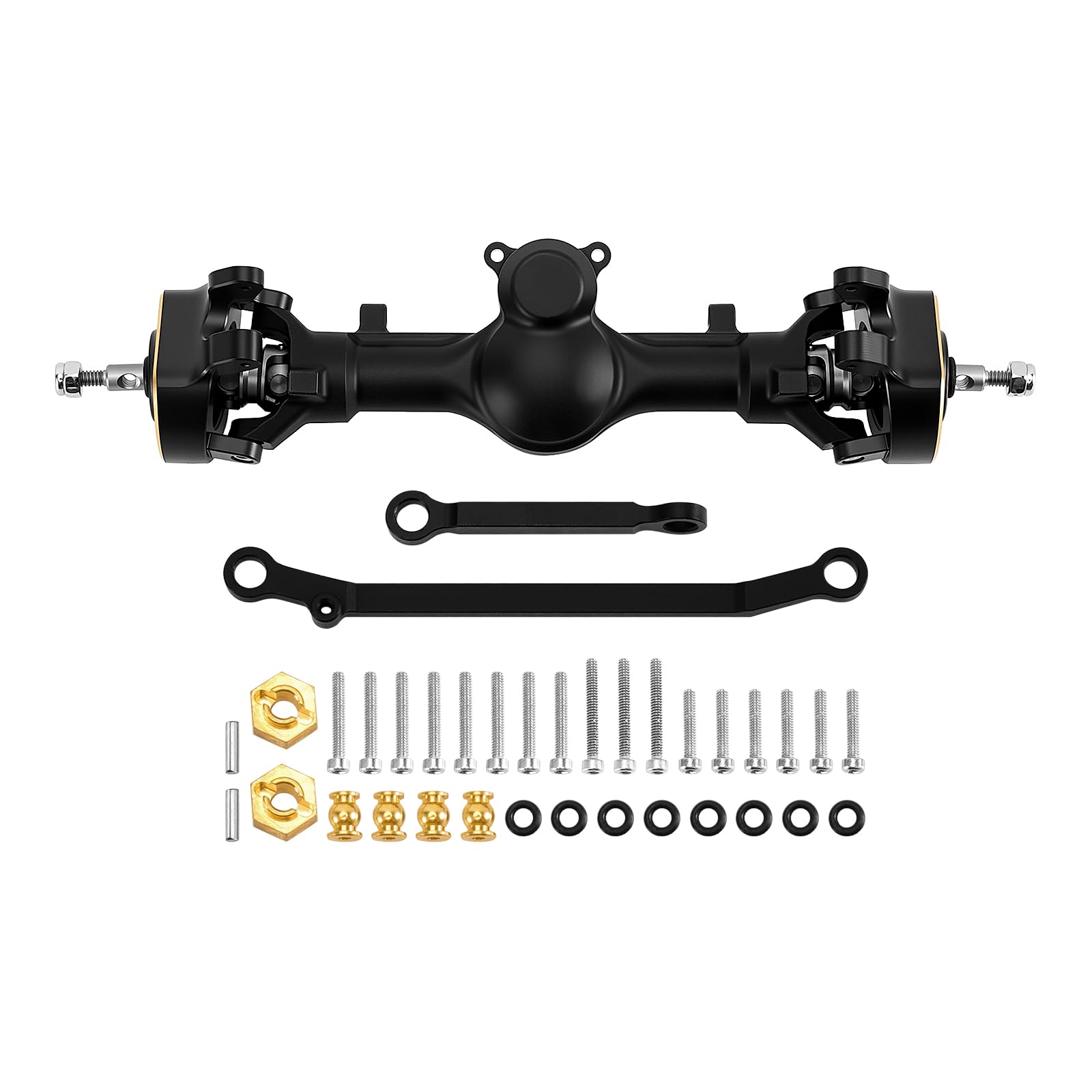 INJORA Assali Planet Nylon +4mm Anteriori con Alberi a Doppia Giunzione & Fusi Sterzo Ottone per Assale 1/24 RC Crawler Axial SCX24