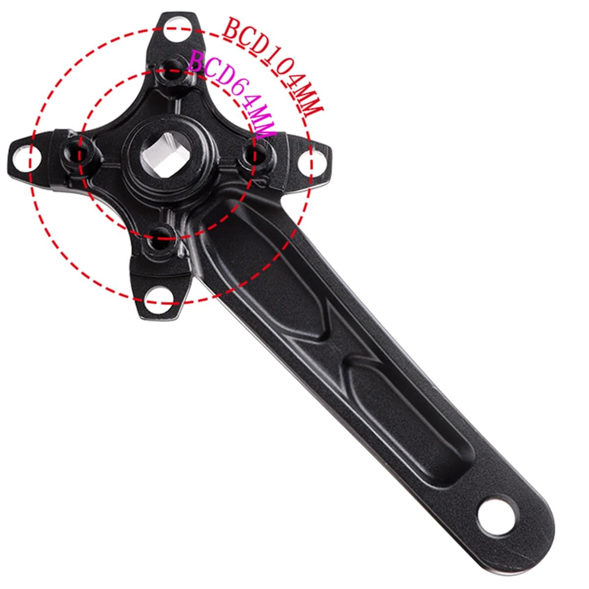 Zestaw korbowy do roweru górskiego, kwadratowy, stożkowy, 170 mm, 64/104BCD 36T, wąska, szeroka, okrągła, pojedyncza tarcza łańcuchowa, stop dla 8 do 11 prędkości