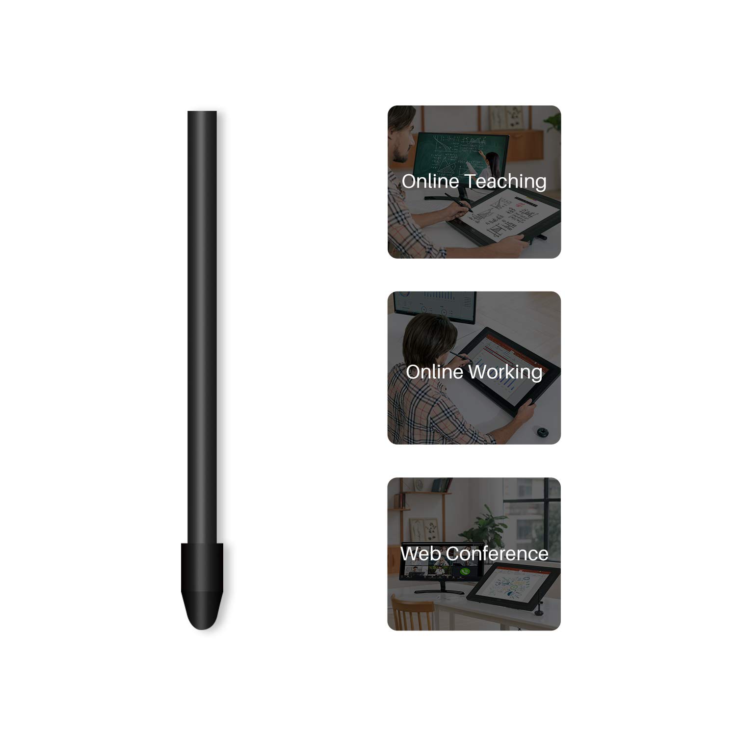 HUION Plumas PN05A, Paquete de 10, Compatible con HUION Stylus Pen PW517, para el Modelo Kamvas 13, Kamvas 22, Kamvas 22 Plus, Kamvas Pro 13 (2.5K), Kamvas Pro 16 (2.5K), Kamvas Pro 24 (4K)