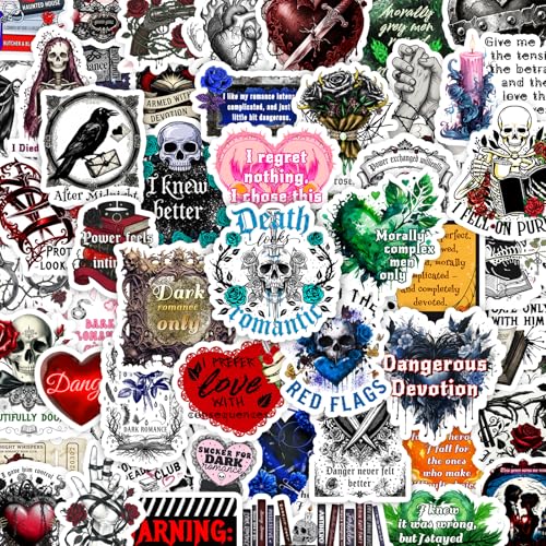 200PCS Dark Romance Book Stickers Vinyl Spicy Romance Bookish Stickers for Adults Journaling Scrapbooking Kindle & Laptop