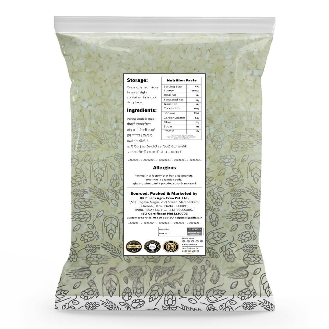 RR PILLAI'S Premium Ponni Boiled Rice (Broken) - 2kg, Cooks Faster - Image 2 thumbnail