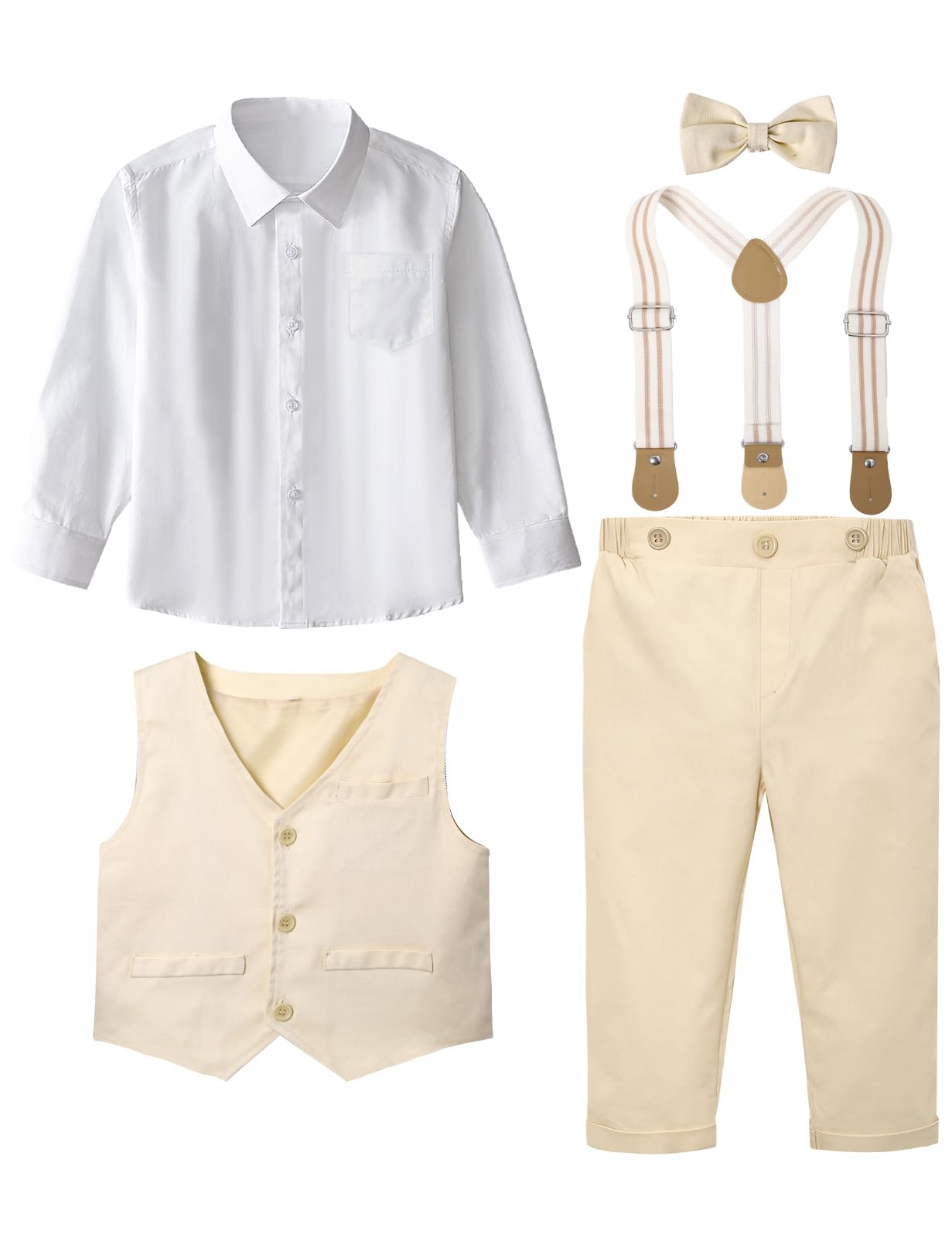 A&J DESIGN Toddler Suit Boys Robe de mariage pour bébé Vêtements formels pour enfants avec suspension