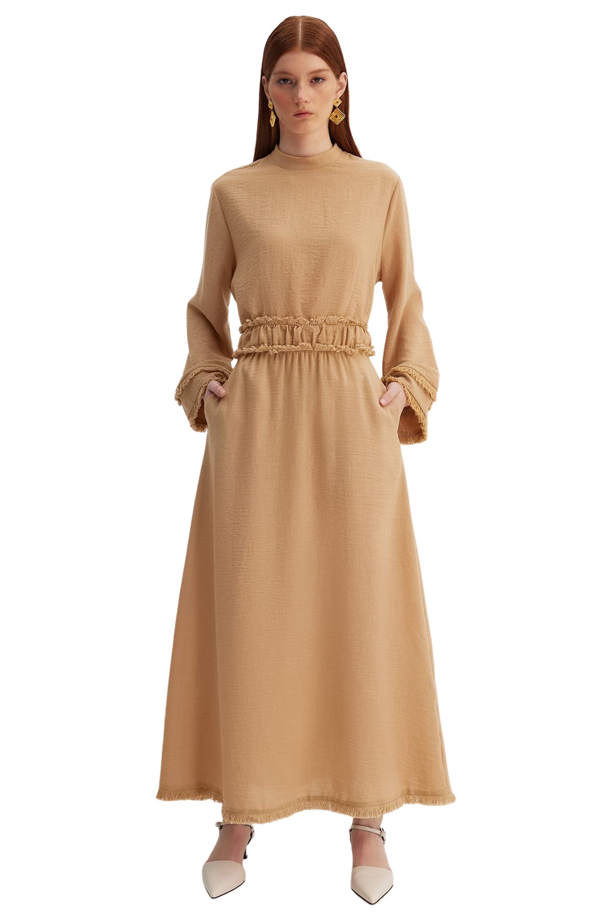 Trendyol Skirt - Beige - Maxi,Beige,36