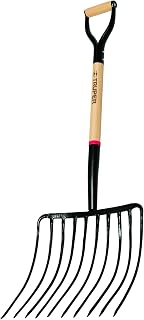 Truper 33570 Tru Pro Ensilage Fork: 10-Tine Forged Steel, 30-Inch White Ash D-Handle for Farm & Ranch