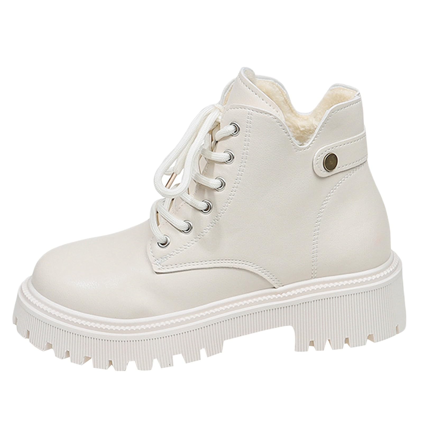 Botas plataforma mujer con suela antideslizante y diseño casual de vestir con cordones 8