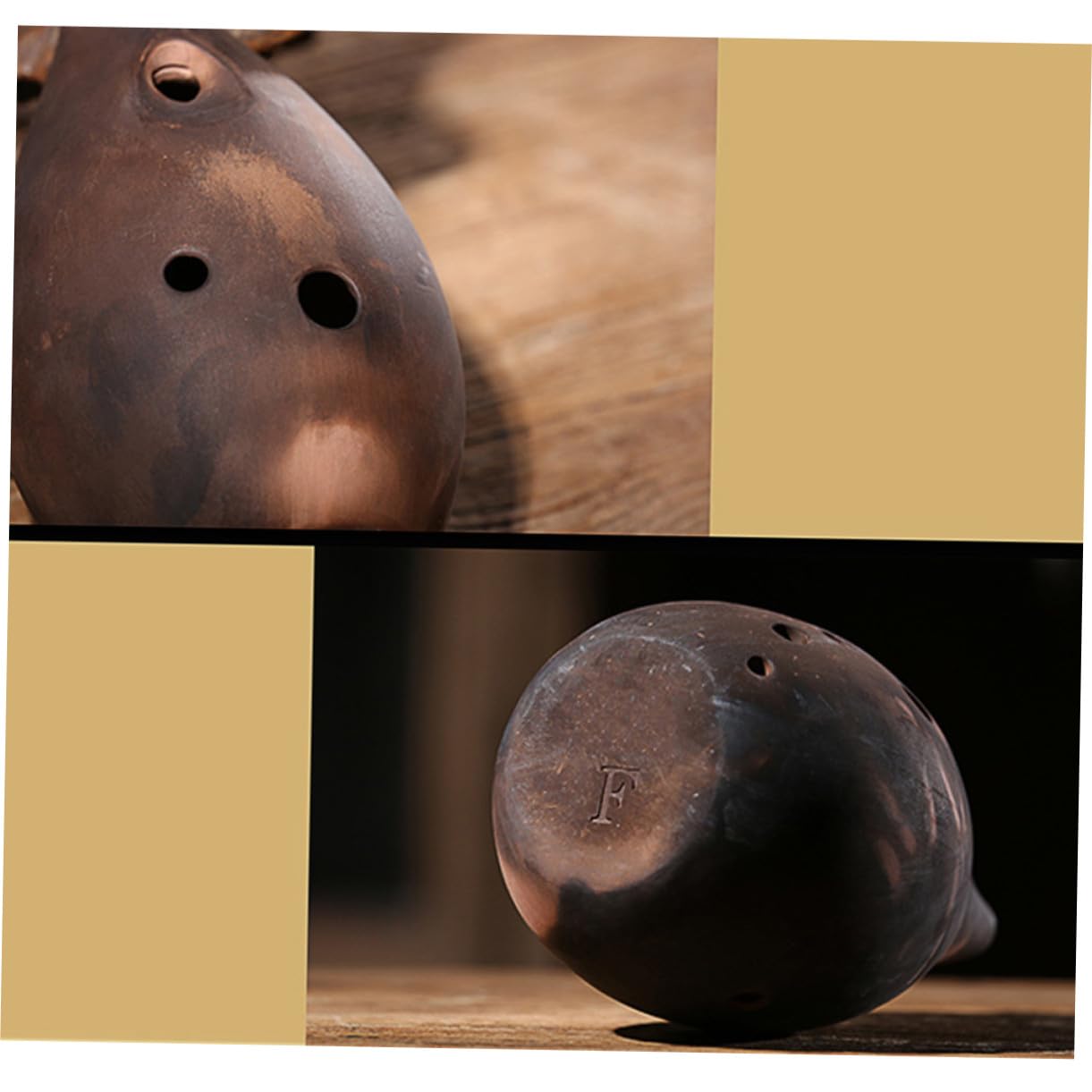 BESPORTBLE Ocarina in Ceramica Antica Xun Instrumento Flauto Cinese 10 Fori Tonalità F Suono Profondo Strumento Musicale per Principianti Artisti