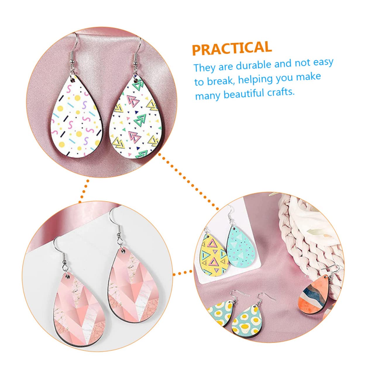 STOBOK 3 Sets Erstellen Benutzerdefinierten Schmuck Sublimation Rohlinge Ohrring Formen Handgefertigte Ohrring Haken 50 Stück * 3
