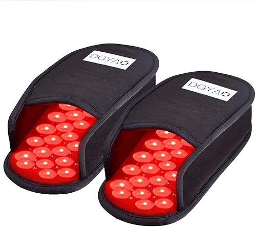 Dispositivos de terapia de luz roja LED de 660 nm y 880 nm de luz infrarroja cercana, pantuflas para alivio del dolor de pies, dispositivo de