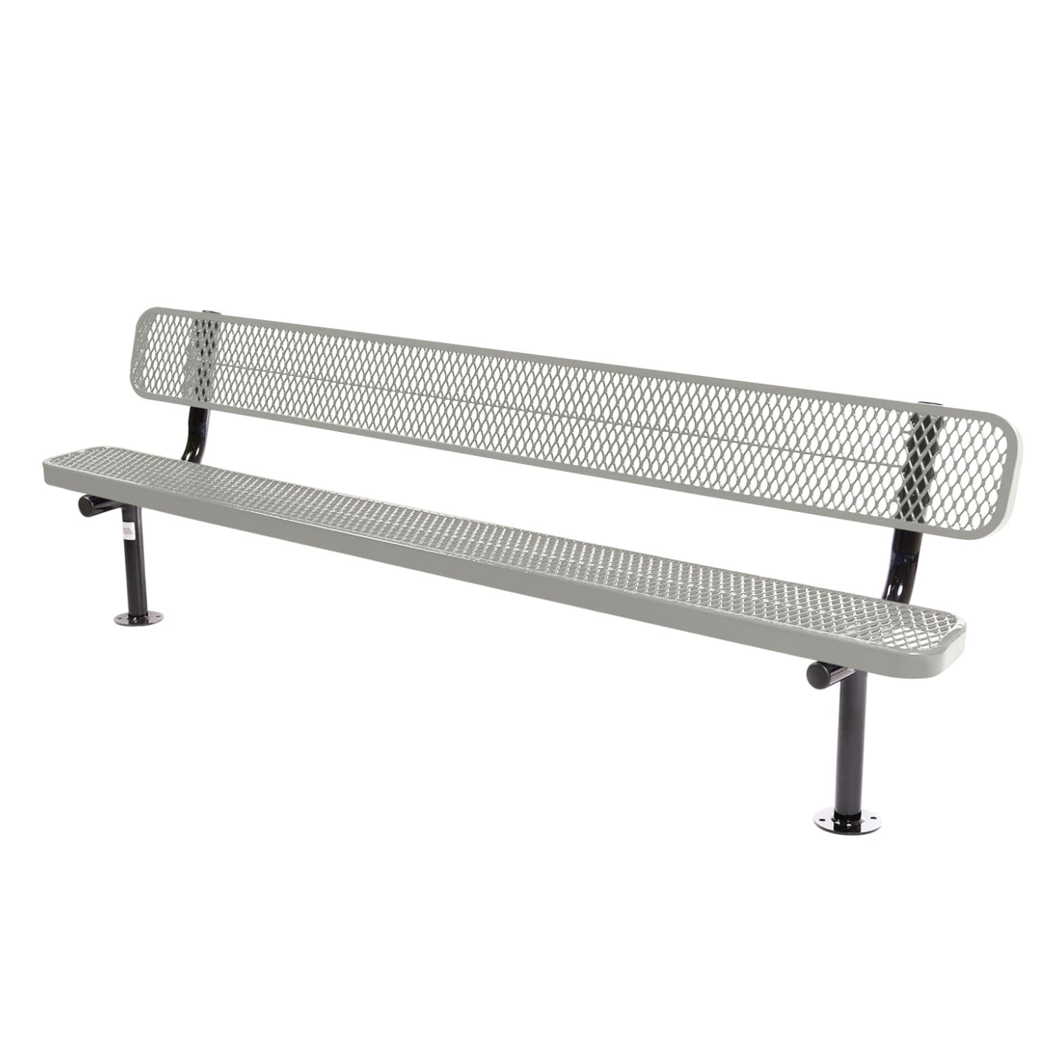 COATEDOUTDOORFURNITURE Coated Outdoor Furniture Heavy-Duty Outdoor Bench Thermoplastic Coated, Expanded Metal, Commercial-Grade Seating, Made in