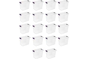 Sterilite Clip Box Storage Totes with Lids: Stackable Organization for Paperwork and Office Supplies (6-Pack)