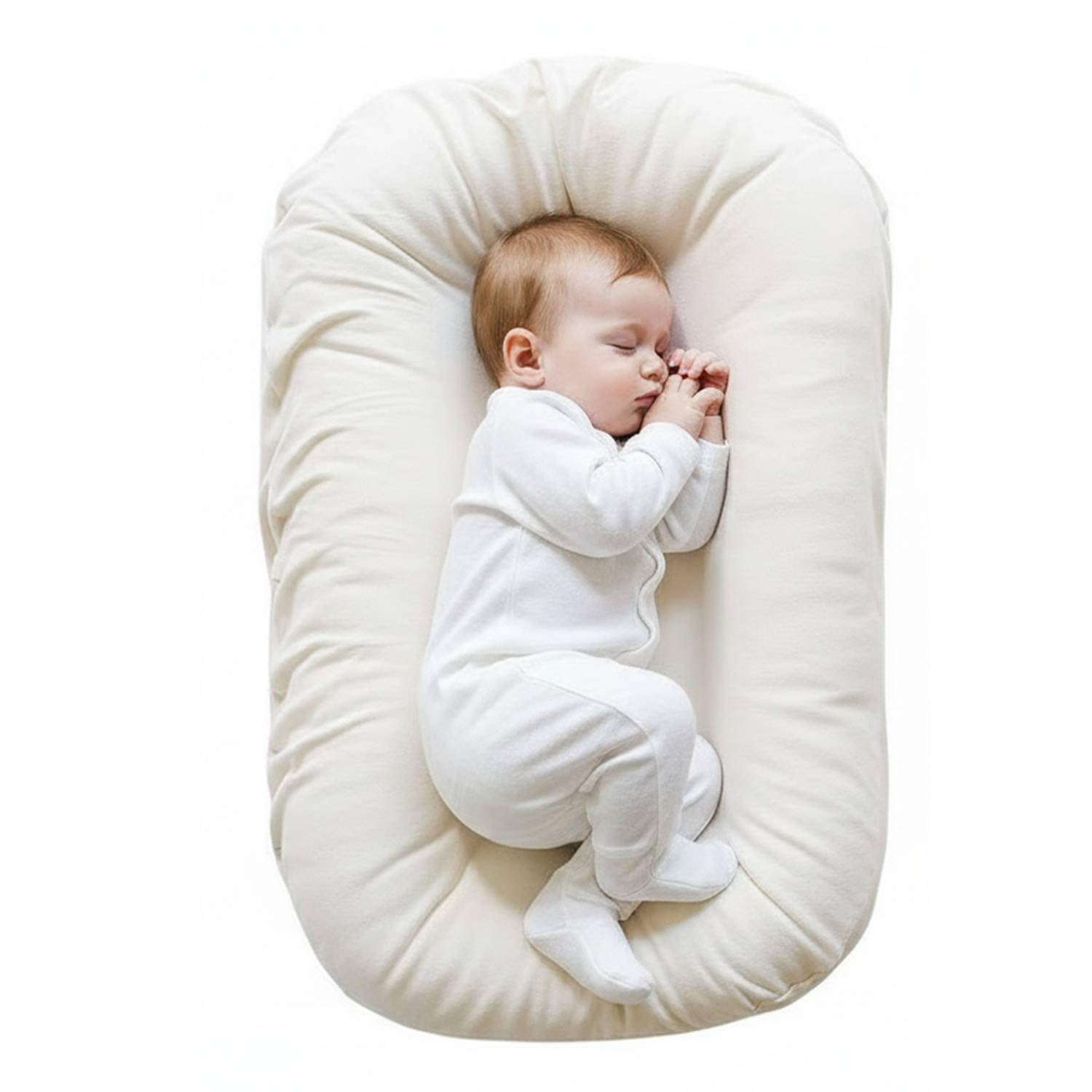 BAMBINETO Funda extra para Nido Colecho para bebé 100% Algodón. CREMA