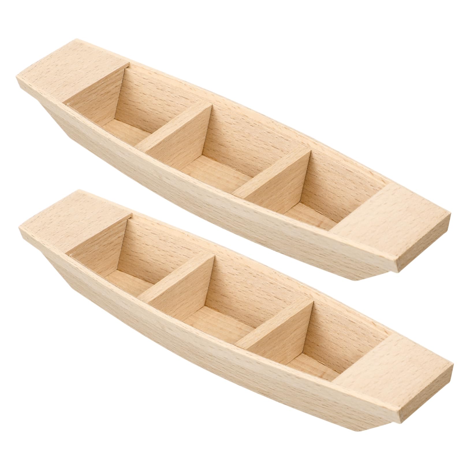 2Pcs Wooden Boat Model Decor Unfinished Wood Boat Ornament for Home Office and Craft Projects Natural Rustic Adornment for Collectors