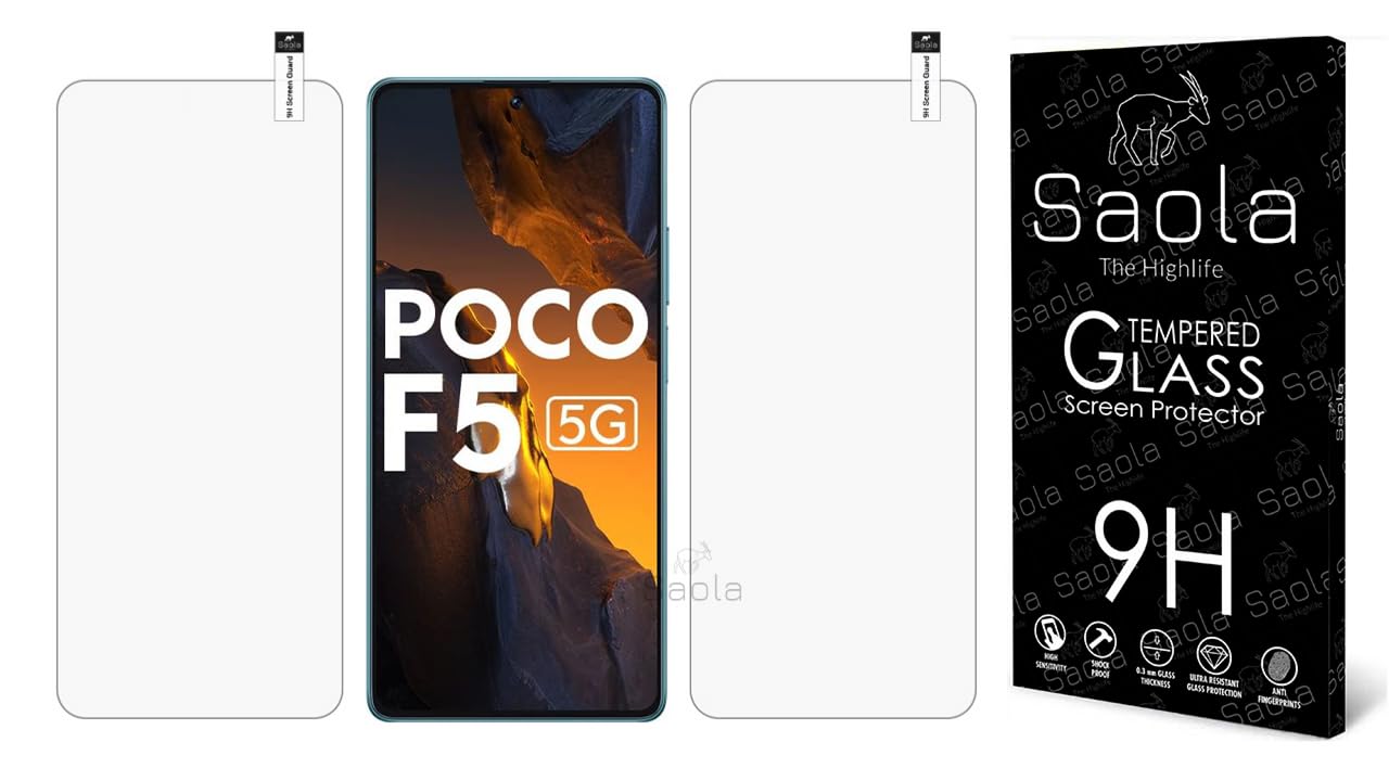 Saola 9H Clear Tempered Glass For Poco F5 Smartphone (Pack Of 2) With Free Installation Kit. Full Screen Coverage - 6.67 Inch (B0CJB8MRCL) Amazon Price History, Amazon Price Tracker