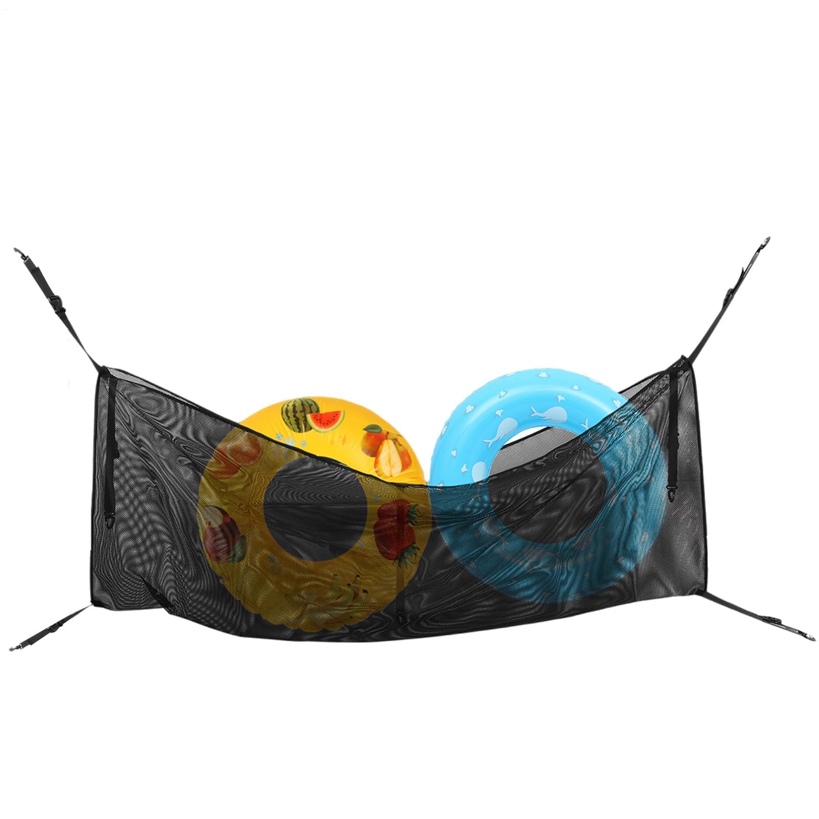 Bolsa de malla grande para piscina, plegable para exteriores, para flotadores de natación, juguetes de agua, toallas de playa y accesorios, solución de almacenamiento colgante para patios y piscinas
