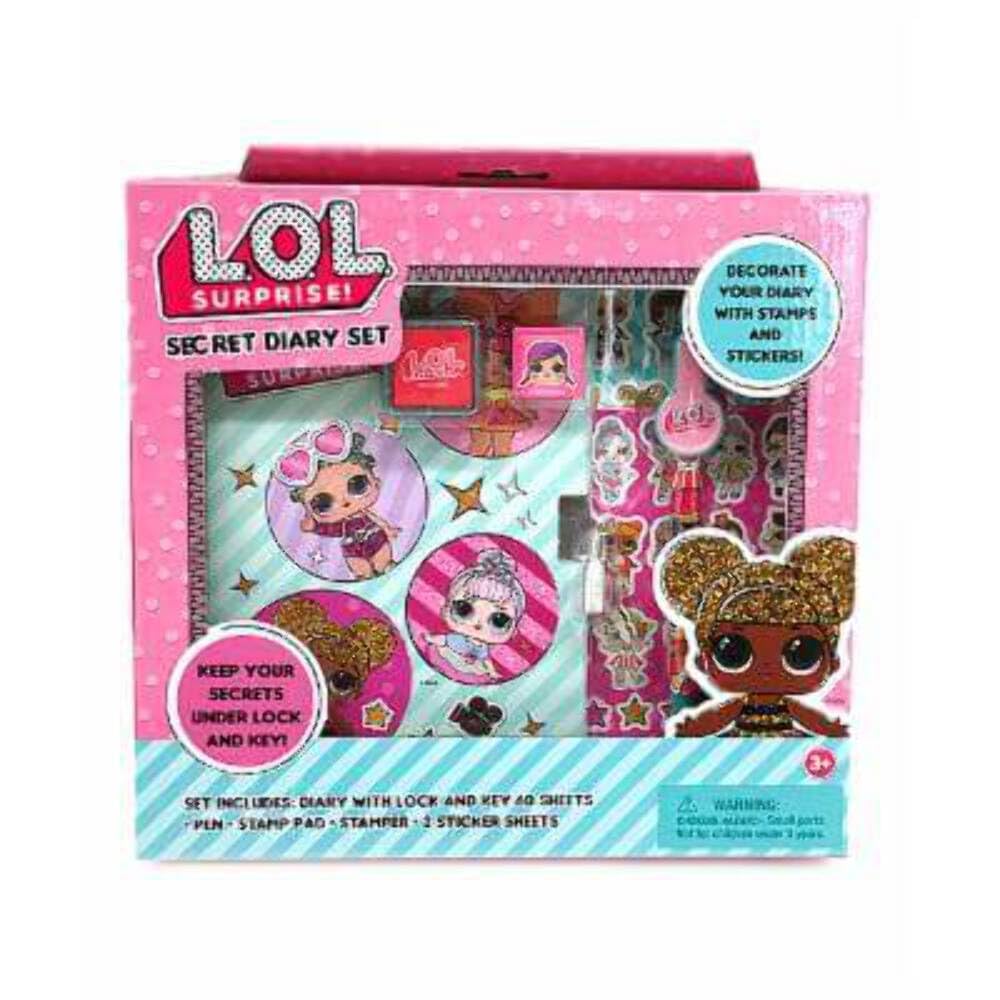 LOL Surprise Secret Diary Set for Girls W/ Diary, Lock, Key, Stamp Pad, & Two Sticker Sheets, Every Girls Dream & Best Gift Or Present for Your Daughter
