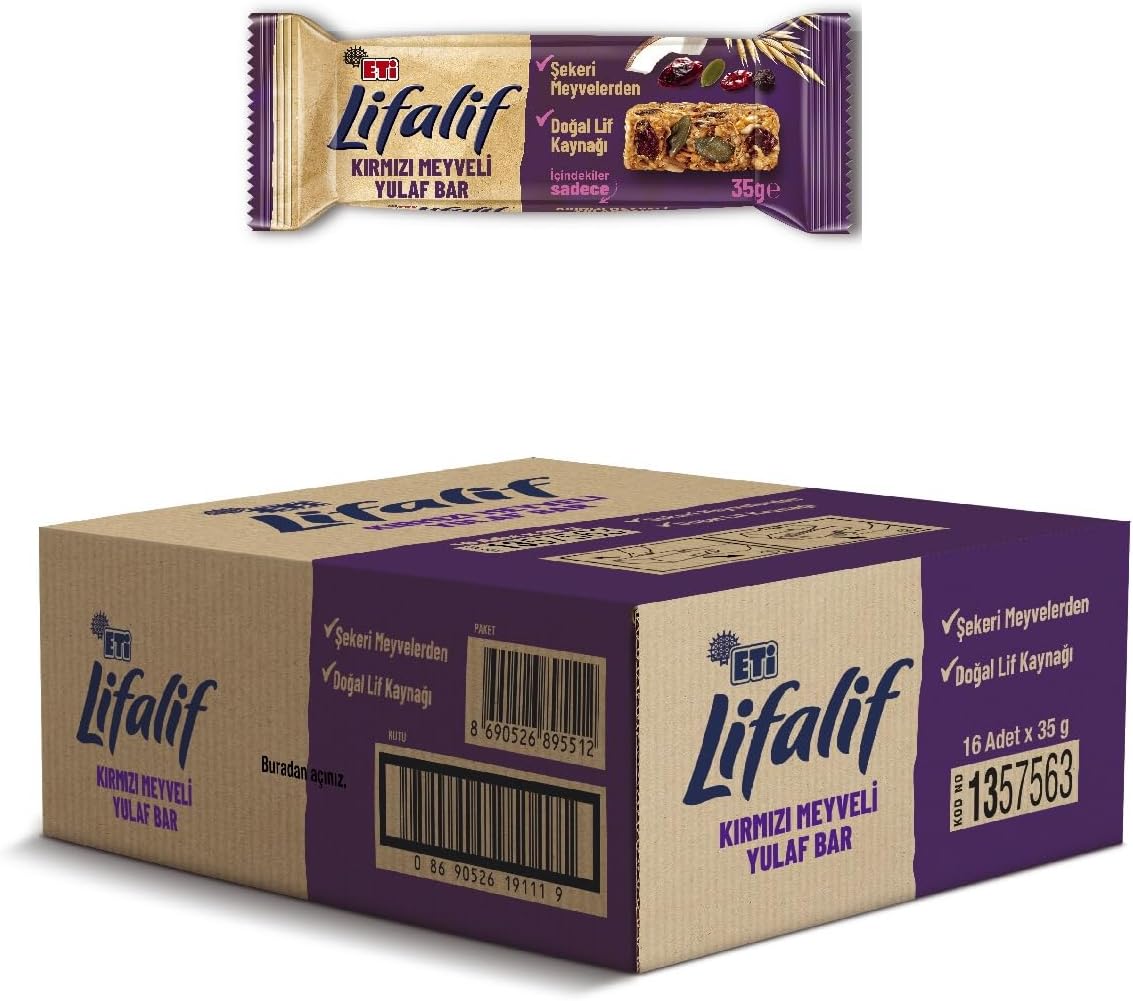Eti Lifalif Kırmızı Meyveli Yulaf Bar 35 g x 16 Adet