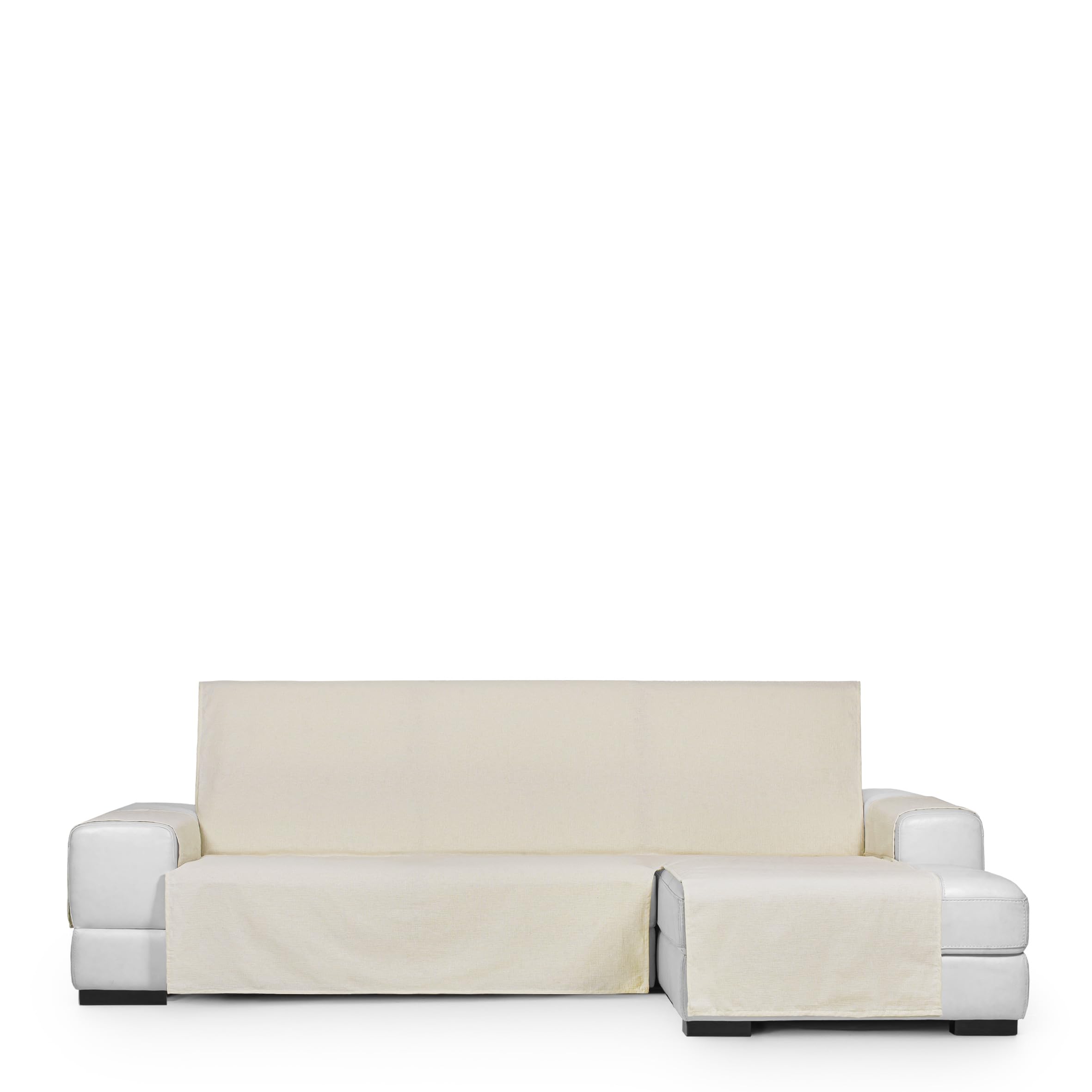 Eysa Genna Stain Resistant Sofa Cover for Chaise Longue Mini Right Side Ecru