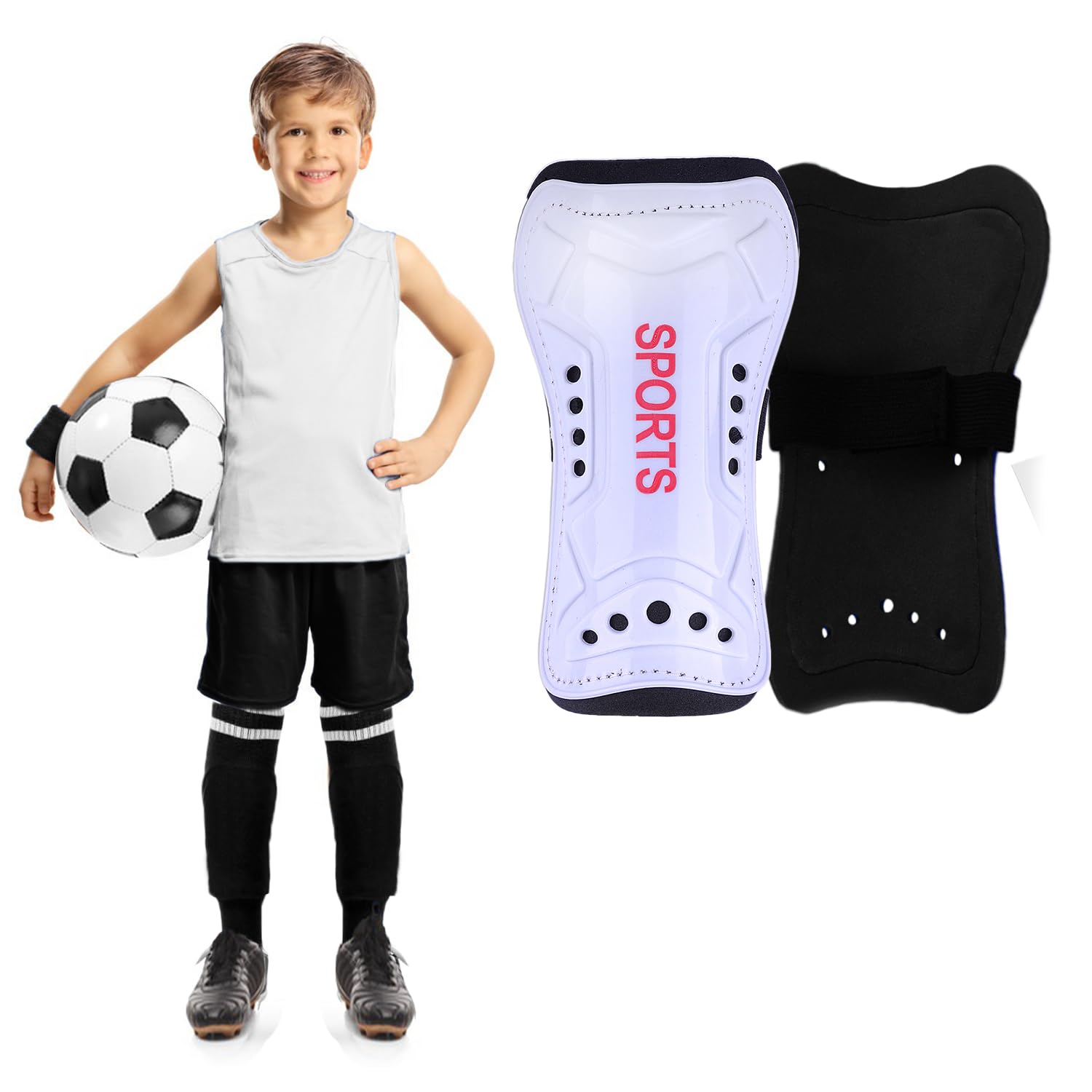 youth soccer shin guards for kids child calf protective gear soccer equipment soccer shin pads calf protection for 3-5,5-10,10-15 years old boys girls children