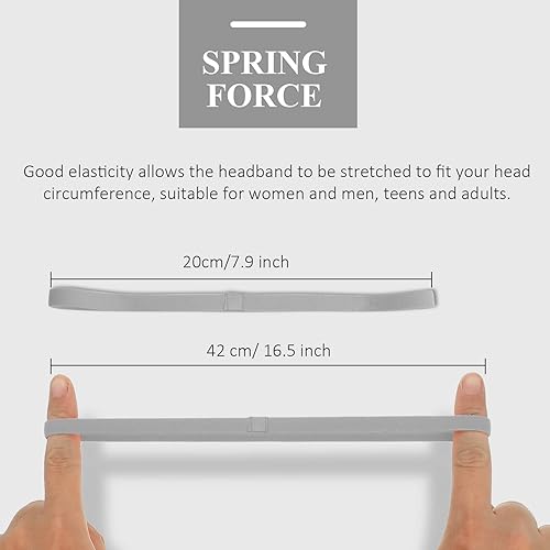 Miniatura 8 de 4 diademas elásticas deportivas gruesas y antideslizantes para mujeres y hombres