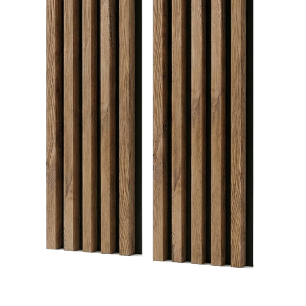 Akustikpaneele auf Filz 1,272 m² 240x53 cm (2 Stück 240 cm x 26,5 cm) Wandverkleidung Farbe Eiche Natur Grandson Wandpaneele Home Decoration Lamellenwand Innenwanddekoration