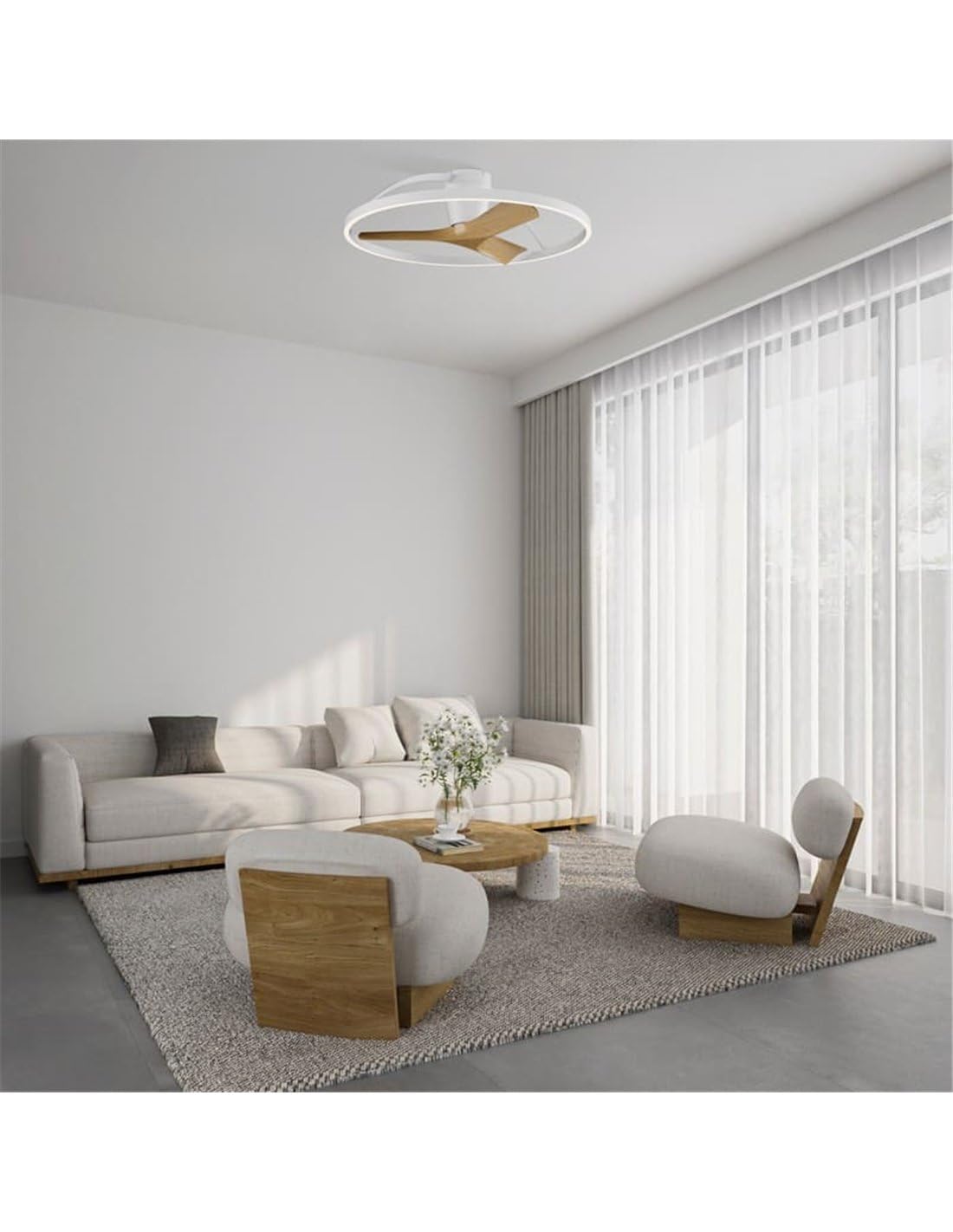 Ventilatore NEPAL II bianco-legno