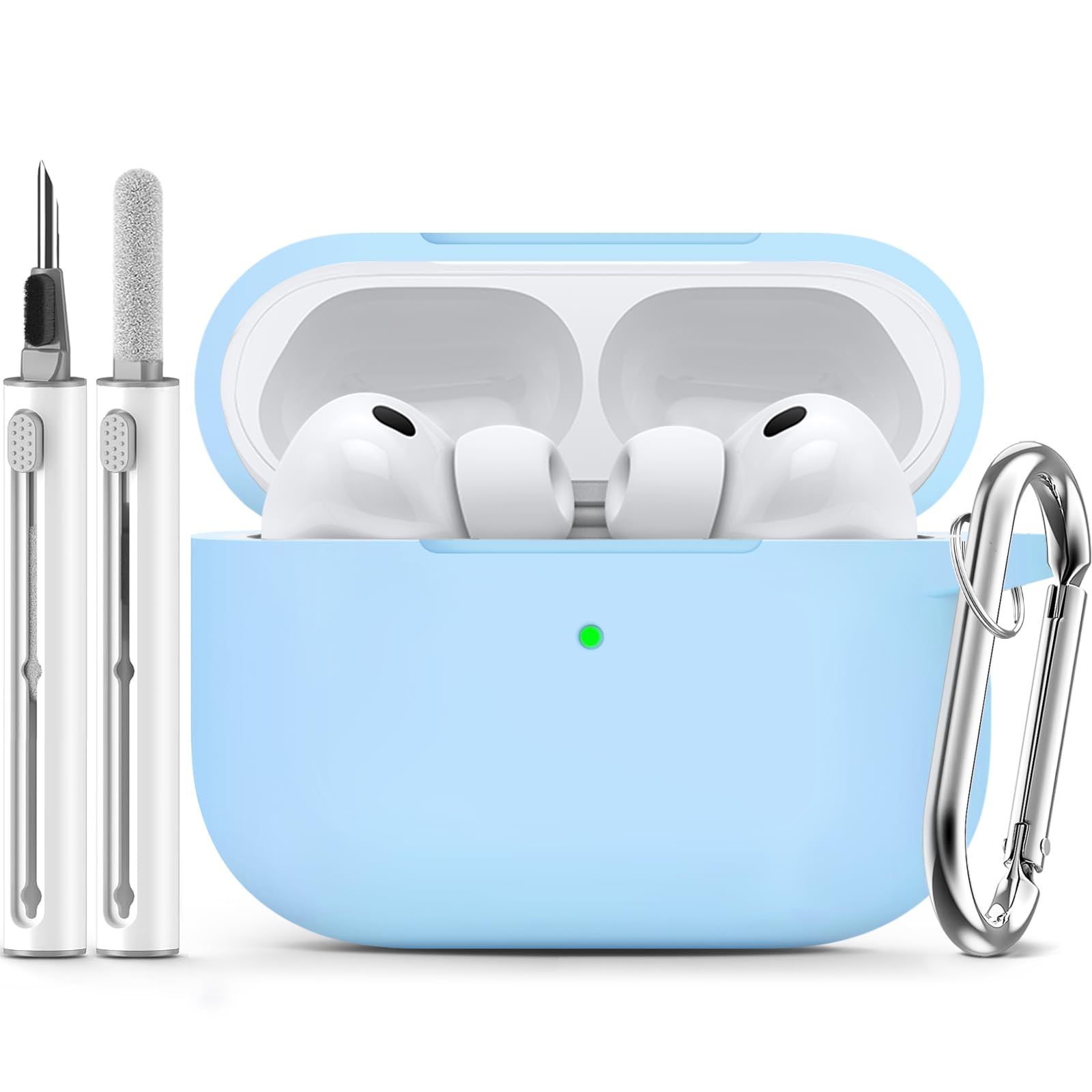 Inesore Compatible with AirPods Pro 3 Case with Cleaning Kit, Silicone Protective Case Cover for Apple Air Pods Pro 3rd (2025), Unisex Design - Black — view 45