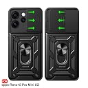 TheGiftKart Tough Armor Bumper Back Cover Case for Oppo Reno 15 Pro Mini 5G | Sliding Camera Cover, Kickstand & Ring Holder | 360 Degree Protection Back Cover for Reno15 Pro Mini 5G (PC & TPU, Black) gallery image
