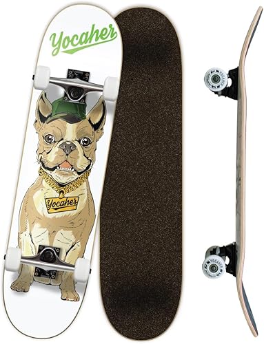 Miniatura 1 de Yocaher Punked - Patineta completa de 7.75 x 31 pulgadas con cinta de agarre BlackWidow, camión de aleación de aluminio, rodamiento ABEC-7, ruedas