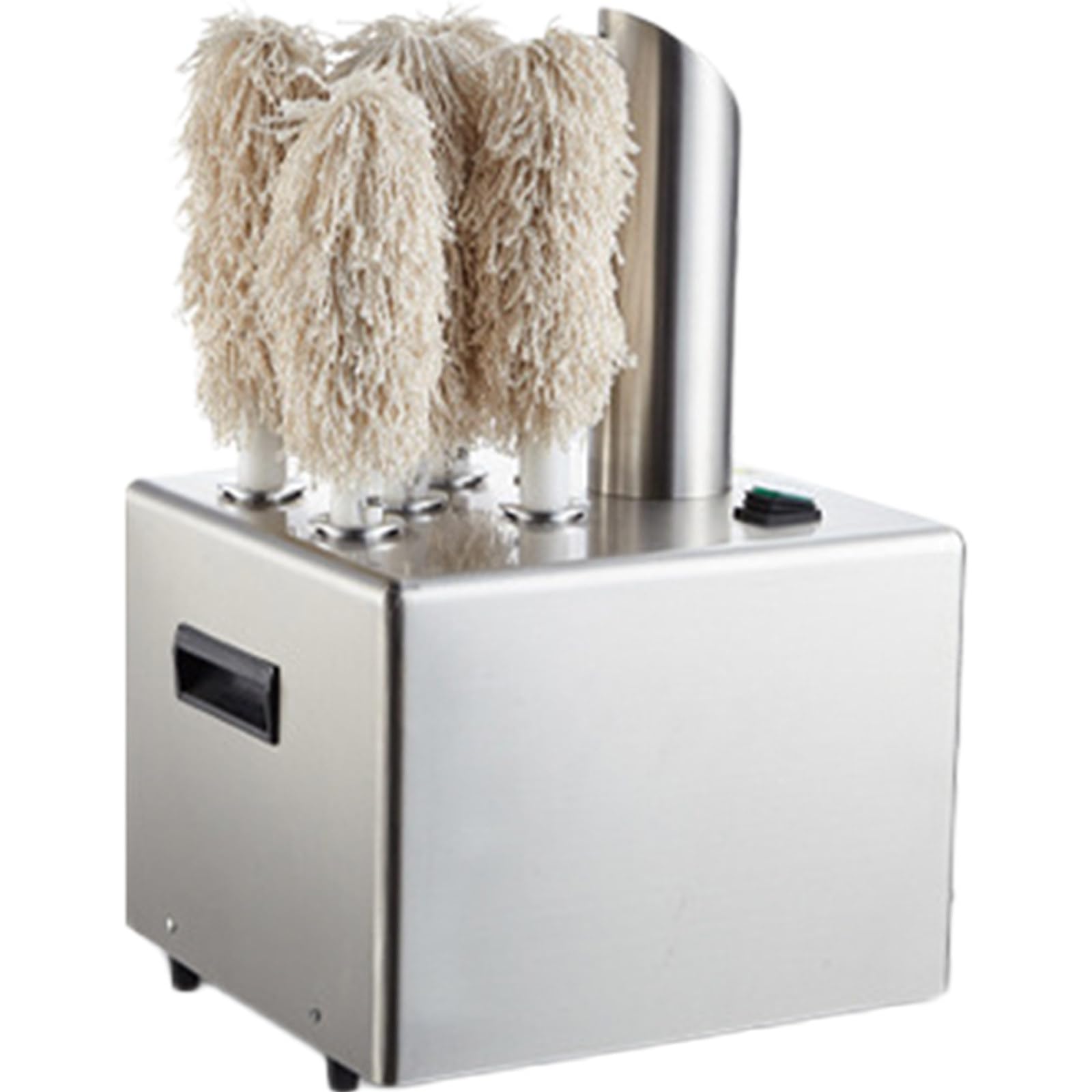 Pulidora eléctrica de vidrio para bar y cocina, diseño vertical con soplador de aire caliente y 5 pulidores de tela, ideal para limpiar copas de vino