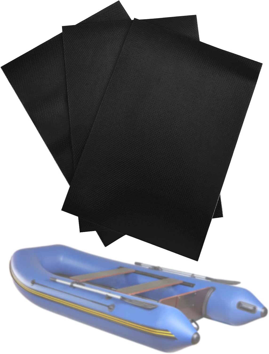 Parches De Reparación Autoadhesivos De PVC, Parche De Vinilo De Goma Para Revestimiento De Piscina Para Canoa Kayak Balsa Rectangulares Azul 20 Piezas