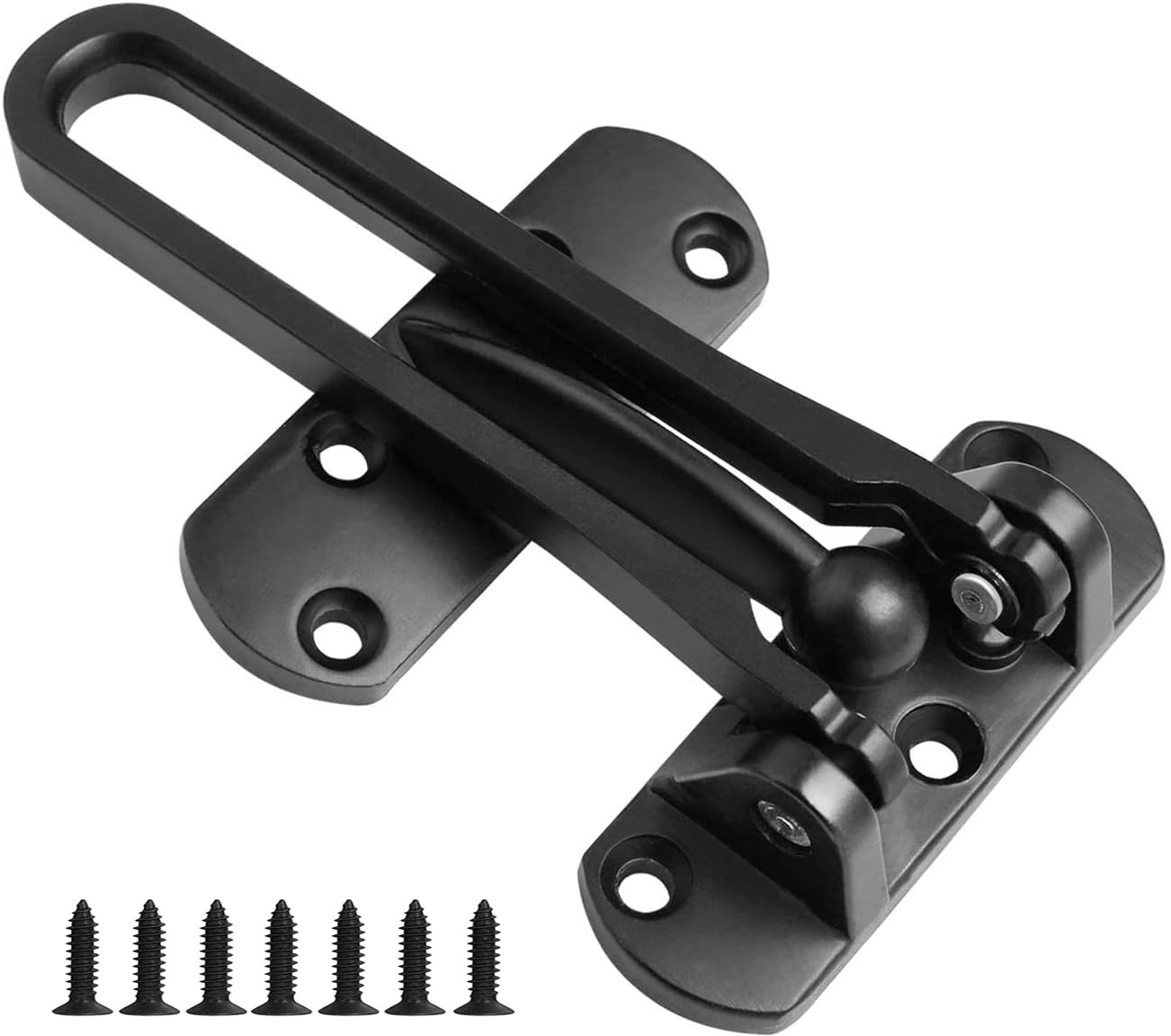 Porta Catena Serratura per Porta Anteriore, Serratura di Sicurezza Domestica, Acciaio Inox Swing Bar Porta Guard Serratura, Sicurezza Porta Scorrevole Bolt Catena Serratura (Nero)