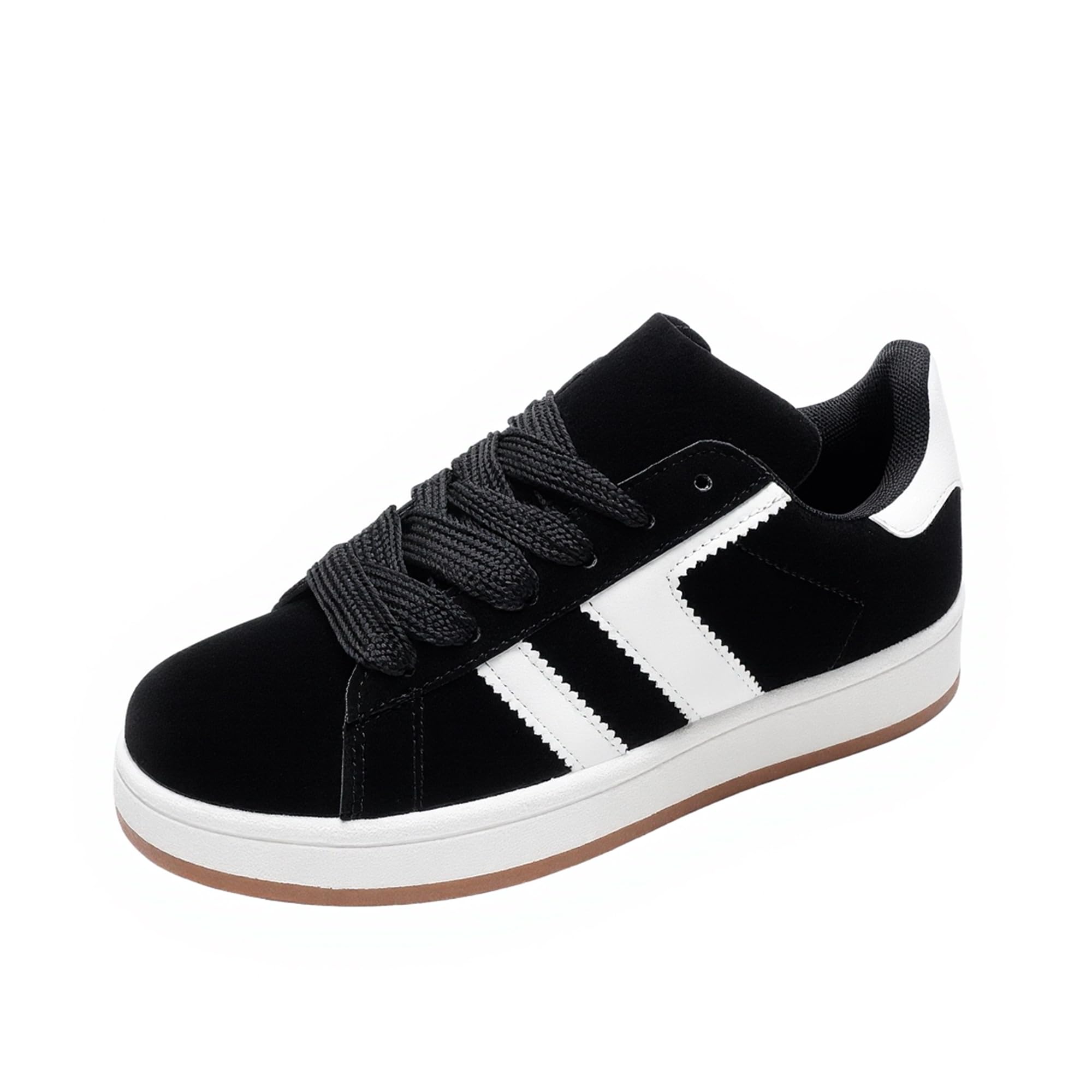 JOMIX Sneakers Donna Basse Scarpe Casual Sportive Platform Vintage | Scarpe da Ginnastica in basse, suola PVC da 3cm e lacci larghi, comode per camminare e uso quotidiano