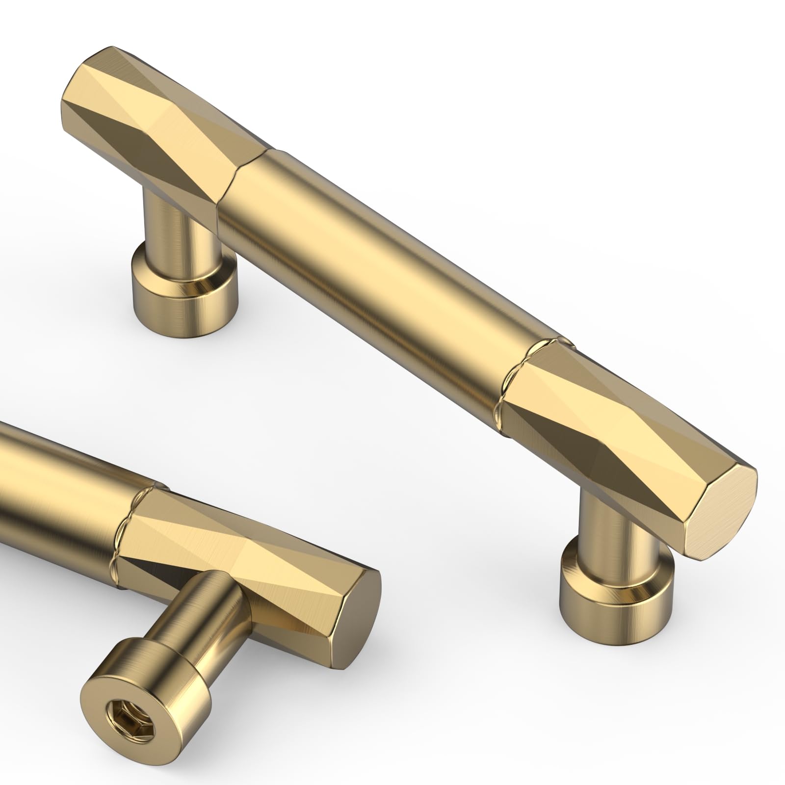 Asidrama 10 Pack 3 Inch(76mm) Champagne Bronze Kitchen Cabinet Handles, Cabinet Pulls Kitchen Cabinet Hardware for Cupboard Drawer Pulls