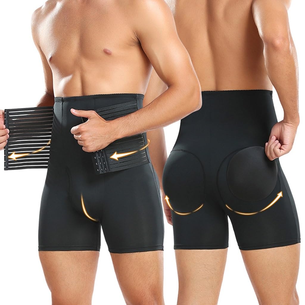 ISCBAFYX Männer Shapewear Bauchkontrolle Shorts Hohe Taille Schlankheitskörper Kompressionsunterwäsche Bauchgürtel