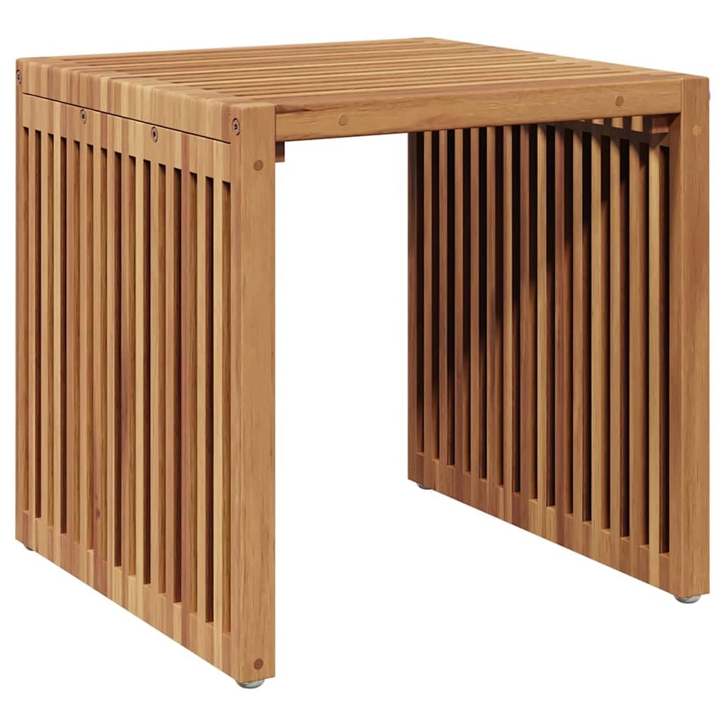 Tavolo da giardino in teak massiccio, 45 x 42,5 x 45 cm, moderno, marrone, in legno di teak massiccio, per terrazza e giardino, stabile tavolo da giardino con finitura naturale, facile da