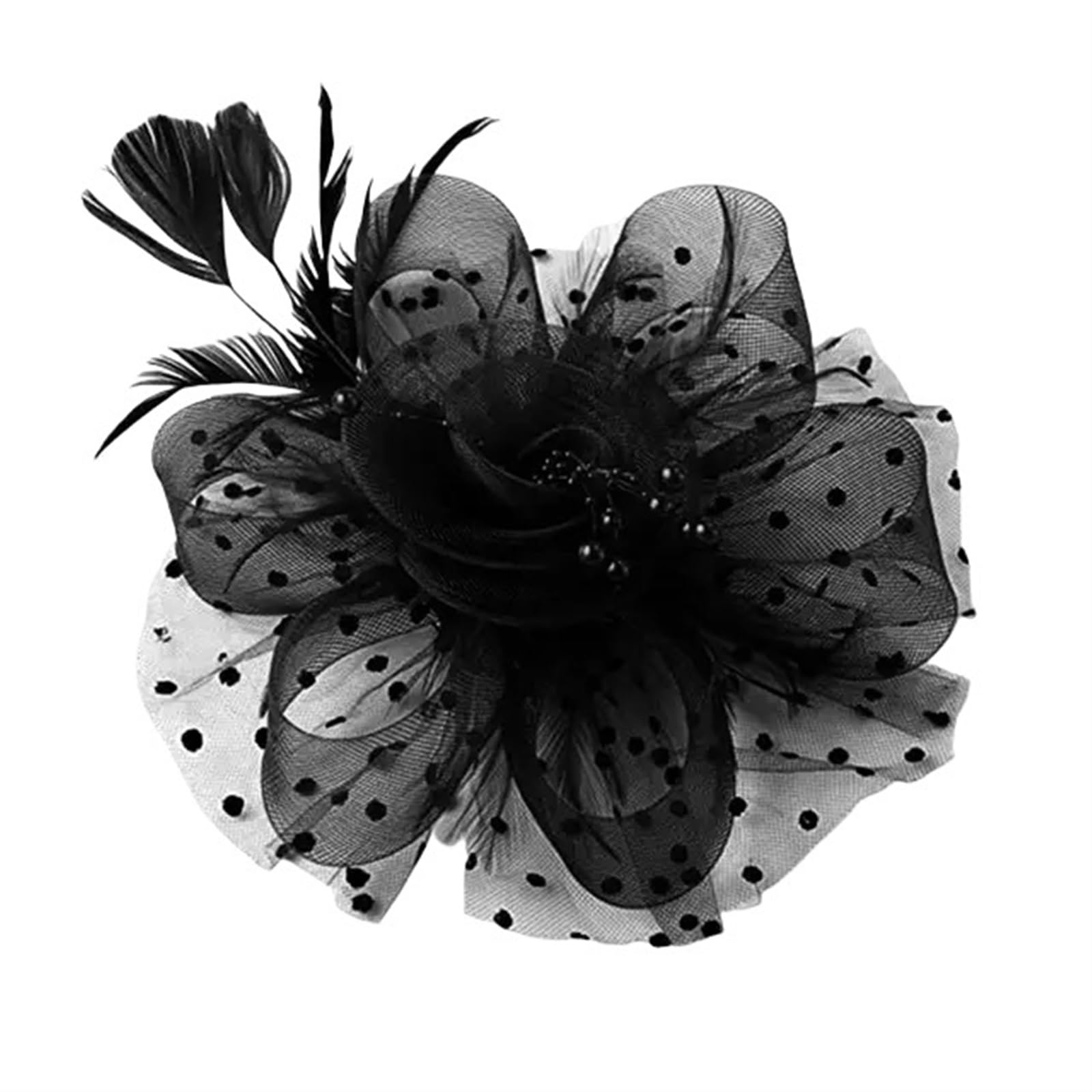 UALXPAO Wedding Hats Party Fascinator Headdress Wedding Headwear Bridal Hair Accessories for Tea Party,Weddings(Black)