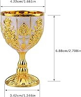 Vista 3 de Copas de vino real de latón vintage medievales, para aniversario de boda, copas de copa de vino medieval para aniversario de boda, copas de copa